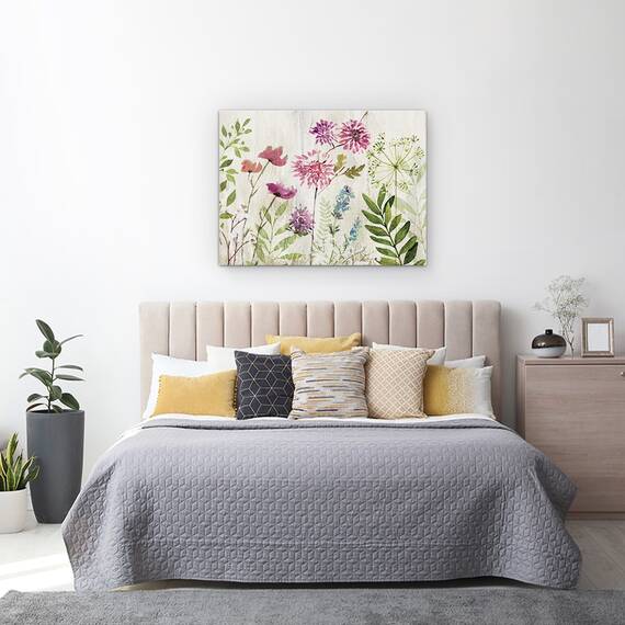 Tablou canvas - Flori, Pictura, Violet, Alb, Roz, Albastru, Marime: 60 x 80 cm - 3- Roveli
