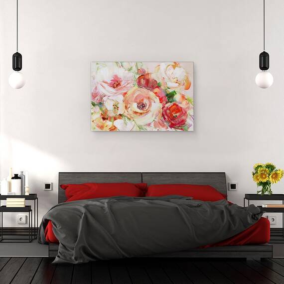 Tablou Canvas - Flori, Vara, Colorate, Pictura, Marime: 40 x 60 cm - 3- Roveli
