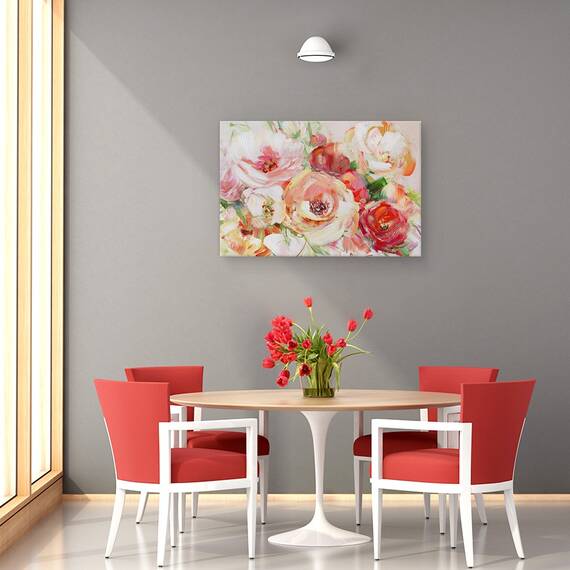 Tablou Canvas - Flori, Vara, Colorate, Pictura, Marime: 40 x 60 cm - 4- Roveli