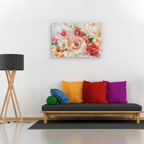 Tablou Canvas - Flori, Vara, Colorate, Pictura, Marime: 80 x 120 cm - 3- Roveli