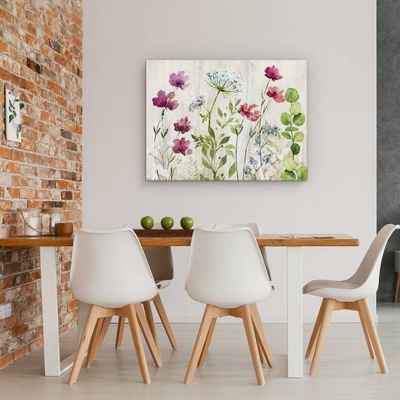 Tablou canvas - Flori, Violet, Alb, Roz, Albastru, Pictura, Marime: 50 x 70 cm - 4- Roveli