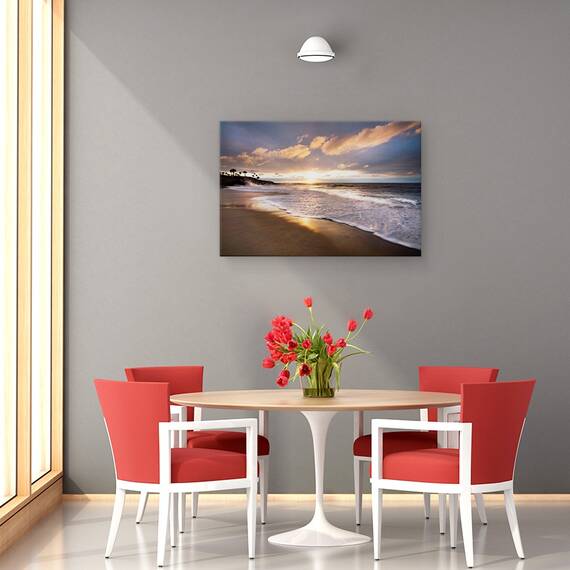 Tablou Canvas - Natura, Peisaj, Mare, Apus, Valuri, Nori, Nisip, Marime: 40 x 60 cm - 4- Roveli
