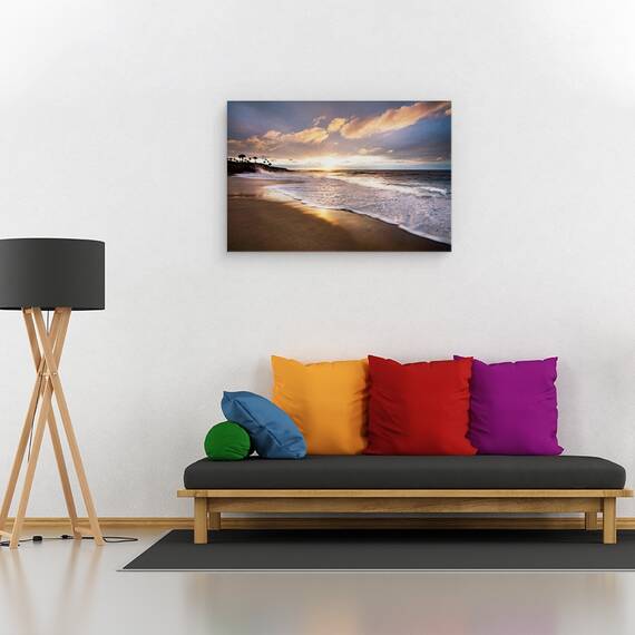 Tablou Canvas - Natura, Peisaj, Mare, Apus, Valuri, Nori, Nisip, Marime: 80 x 120 cm - 2- Roveli