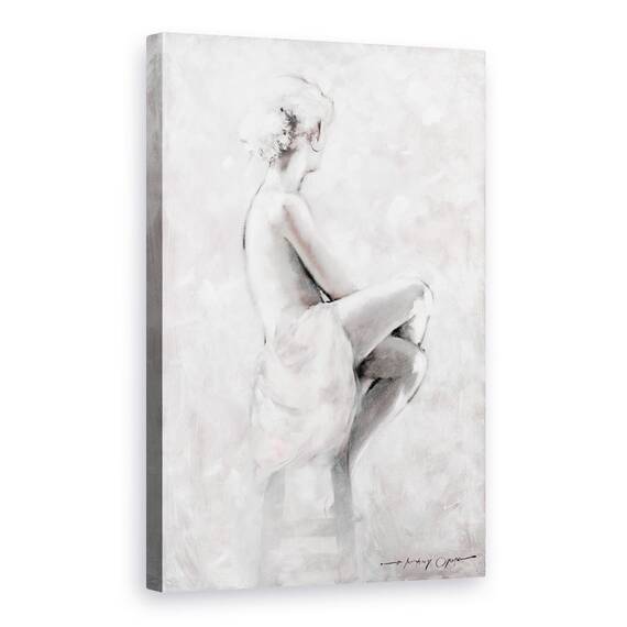Tablou Canvas - Oameni, Femeie, Alb-Negru, Rapsodia, Pictura, Marime: 60 x 90 cm - - Roveli