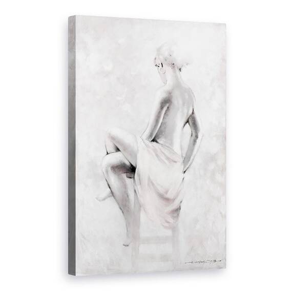 Tablou Canvas - Oameni, Femeie, Alb-Negru, Rapsodia, Pictura II, Marime: 40 x 60 cm - - Roveli
