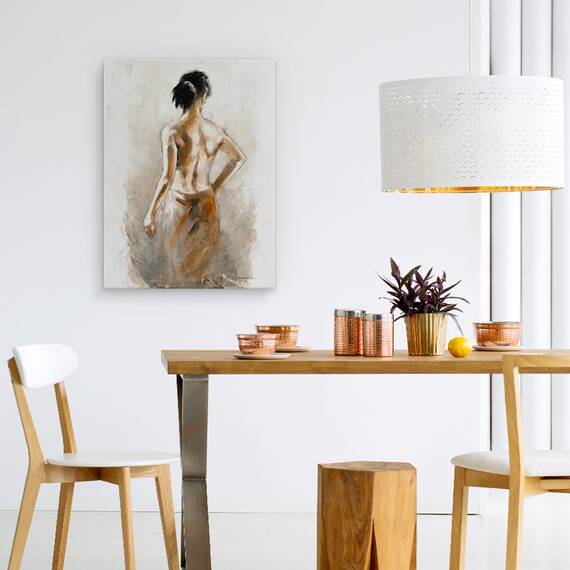 Tablou canvas - Oameni, Femeie, Baie, Pictura, Marime: 50 x 70 cm - 4- Roveli