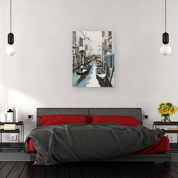 Tablou canvas - Oras, Venetia, Gondole, Pictura, Marime: 60 x 80 cm - 3- Roveli