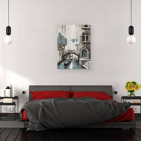 Tablou canvas - Oras, Venetia, Gondole, Pictura, Marime: 60 x 80 cm - 3- Roveli
