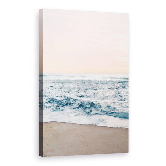 Tablou Canvas - Peisaj, Natura, Mare, Valuri, Nisip, Apus De Soare, Marime: 60 x 90 cm - - Roveli