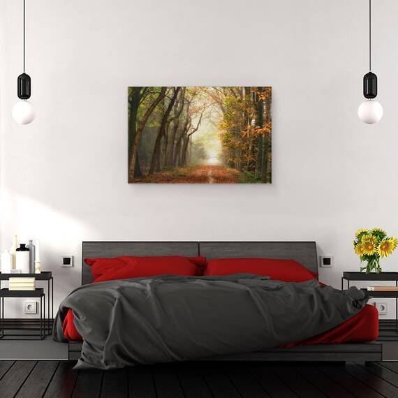 Tablou Canvas - Peisaj, Natura, Padure, Toamna, Pictura, Marime: 40 x 60 cm - 3- Roveli