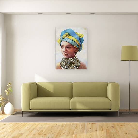 Tablou canvas - Portret African 1, Marime: 50 x 70 cm - 2- Roveli