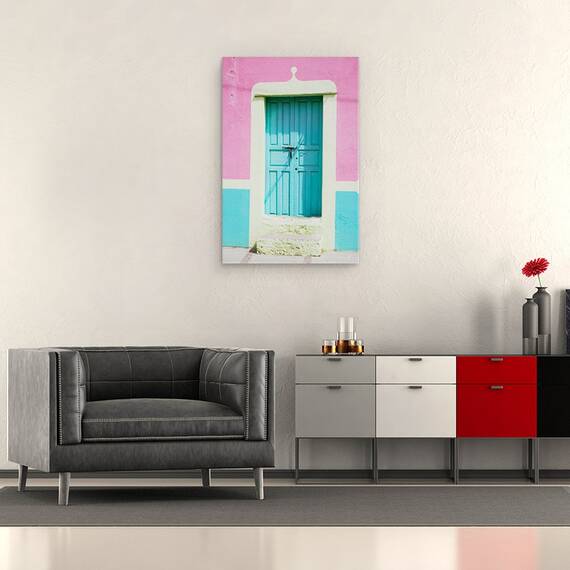 Tablou Canvas - Usa San Miguel, Albastru, Roz, Marime: 40 x 60 cm - 2- Roveli