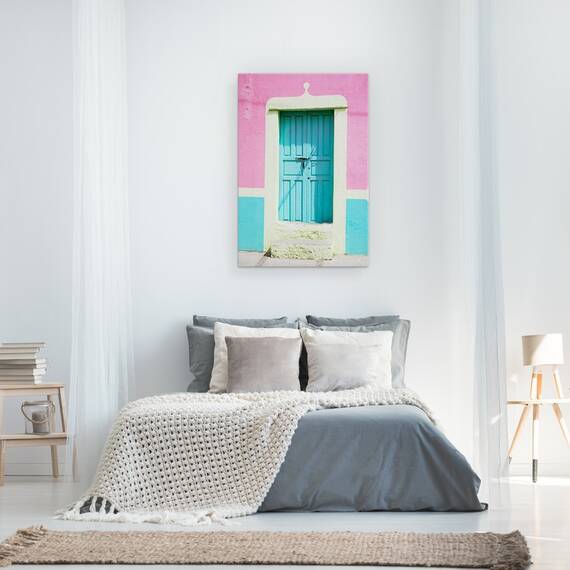 Tablou Canvas - Usa San Miguel, Albastru, Roz, Marime: 40 x 60 cm - 3- Roveli