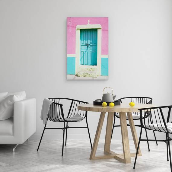 Tablou Canvas - Usa San Miguel, Albastru, Roz, Marime: 40 x 60 cm - 4- Roveli