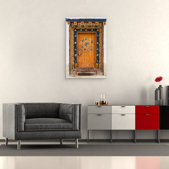 Tablou Canvas - Usi Ornamentate, Maro, Negru, Aurit, Marime: 40 x 60 cm - 2- Roveli