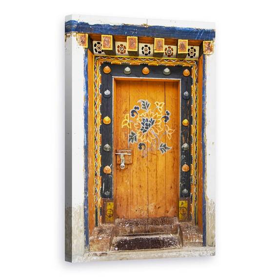 Tablou Canvas - Usi Ornamentate, Maro, Negru, Aurit, Marime: 60 x 90 cm - - Roveli