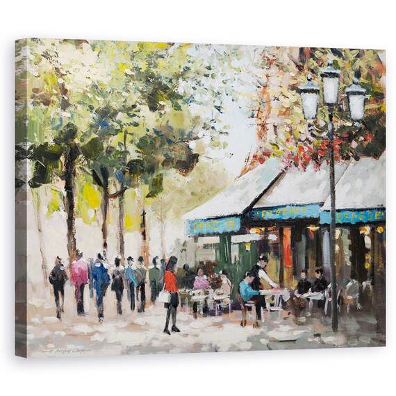 Tablou canvas - Viata De Oras, Paris, Viata Sociala, Oameni, Pictura, Marime: 40 x 50 cm - - Roveli