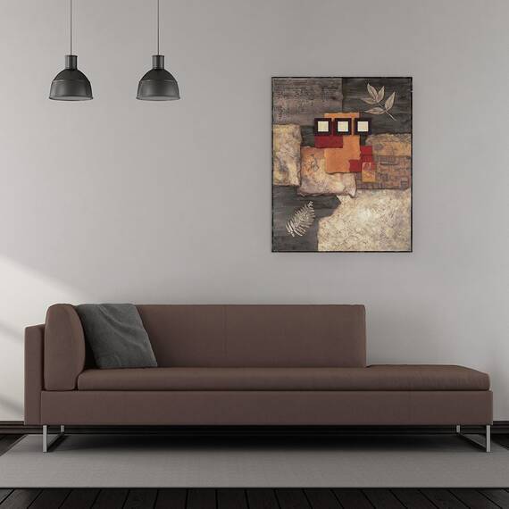 Tablou canvas - Abstract, Modern, Pietre, Frunze, Marime: 60 x 75 cm - 2- Roveli