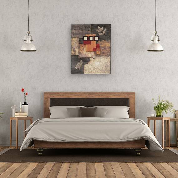 Tablou canvas - Abstract, Modern, Pietre, Frunze, Marime: 60 x 75 cm - 3- Roveli