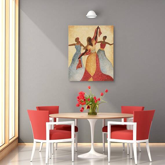 Tablou canvas - Femei Africane Dansand 1, Marime: 40 x 50 cm - 4- Roveli