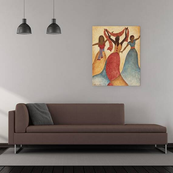 Tablou canvas - Femei Africane Dansand 2, Marime: 60 x 75 cm - 2- Roveli