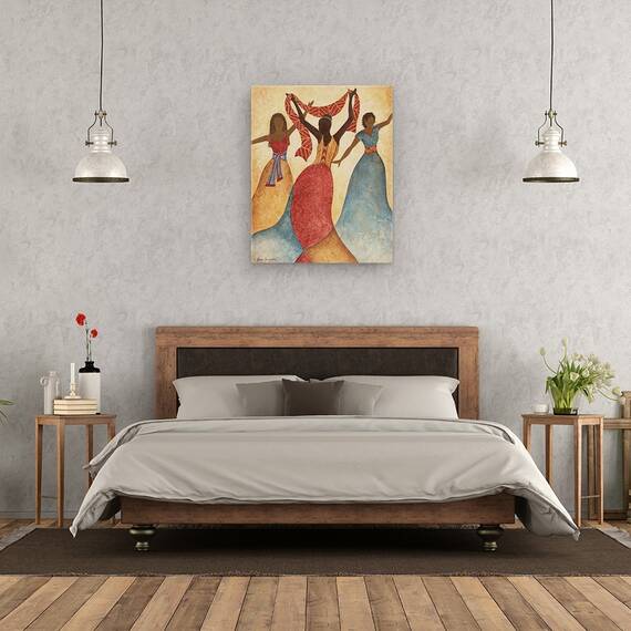 Tablou canvas - Femei Africane Dansand 2, Marime: 60 x 75 cm - 3- Roveli