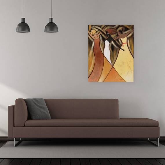 Tablou canvas - Femei Africane Dansand 3, Marime: 40 x 50 cm - 2- Roveli