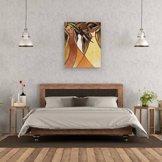 Tablou canvas - Femei Africane Dansand 3, Marime: 40 x 50 cm - 3- Roveli