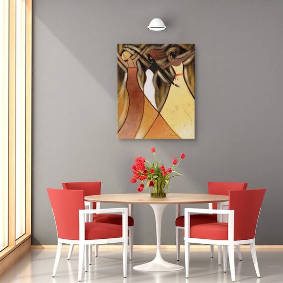Tablou canvas - Femei Africane Dansand 3, Marime: 40 x 50 cm - 4- Roveli