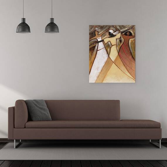 Tablou canvas - Femei Africane Dansand 4, Marime: 60 x 75 cm - 2- Roveli