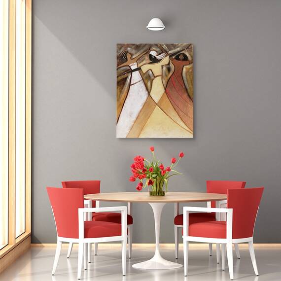 Tablou canvas - Femei Africane Dansand 4, Marime: 60 x 75 cm - 4- Roveli