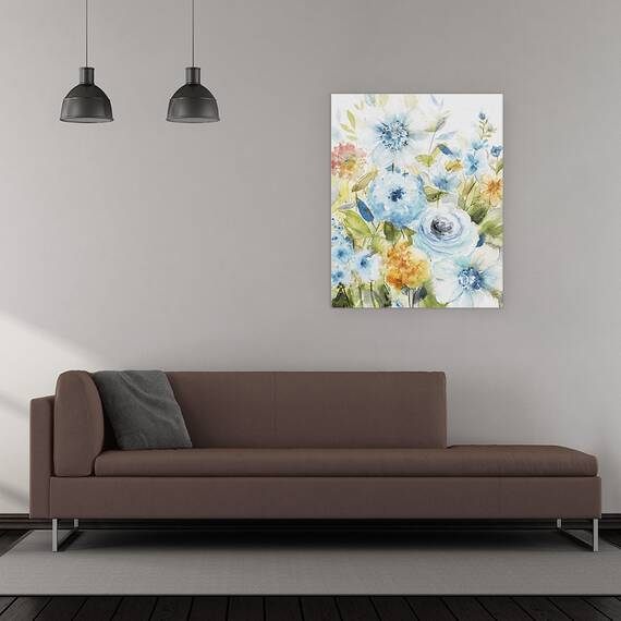Tablou canvas - Flori, Gradina Albastra, Pictura, Marime: 60 x 75 cm - 2- Roveli