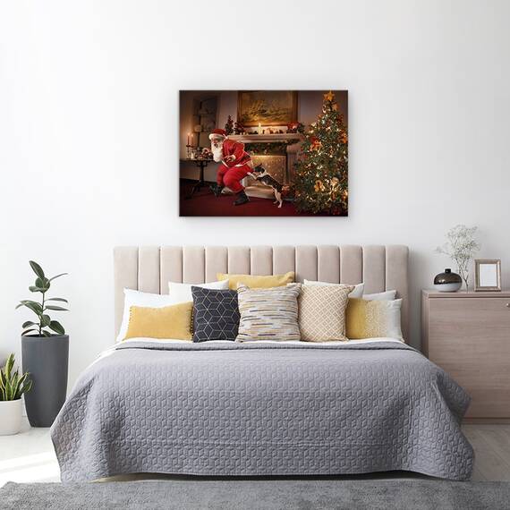 Tablou Canvas - Mos Craciun A Fost Prins, Marime: 60 x 80 cm - 3- Roveli