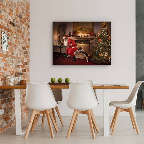Tablou Canvas - Mos Craciun A Fost Prins, Marime: 60 x 80 cm - 4- Roveli
