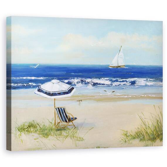 Tablou canvas - Natura, Peisaj, Marea, Vara, Navigare, Pescarus, Pictura, Marime: 60 x 75 cm - - Roveli