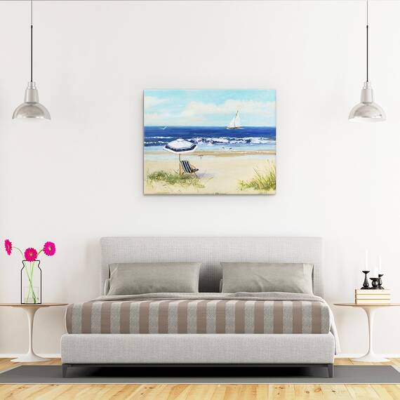 Tablou canvas - Natura, Peisaj, Marea, Vara, Navigare, Pescarus, Pictura, Marime: 60 x 75 cm - 3- Roveli