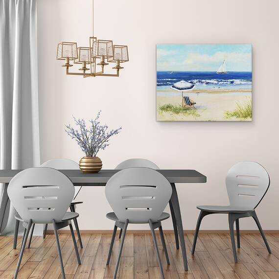 Tablou canvas - Natura, Peisaj, Marea, Vara, Navigare, Pescarus, Pictura, Marime: 60 x 75 cm - 4- Roveli