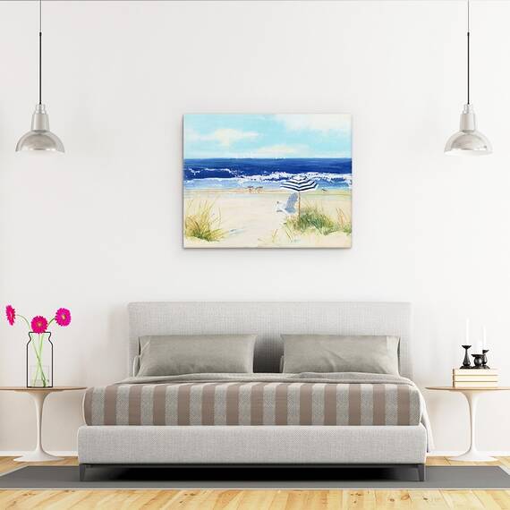 Tablou canvas - Natura, Peisaj, Vara, Mare, Barca Cu Panze, Pescarus, Pictura, Marime: 40 x 50 cm - 3- Roveli