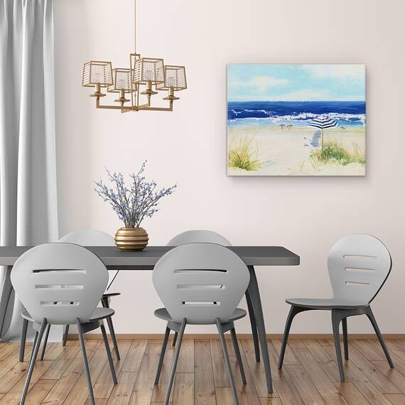 Tablou canvas - Natura, Peisaj, Vara, Mare, Barca Cu Panze, Pescarus, Pictura, Marime: 40 x 50 cm - 4- Roveli