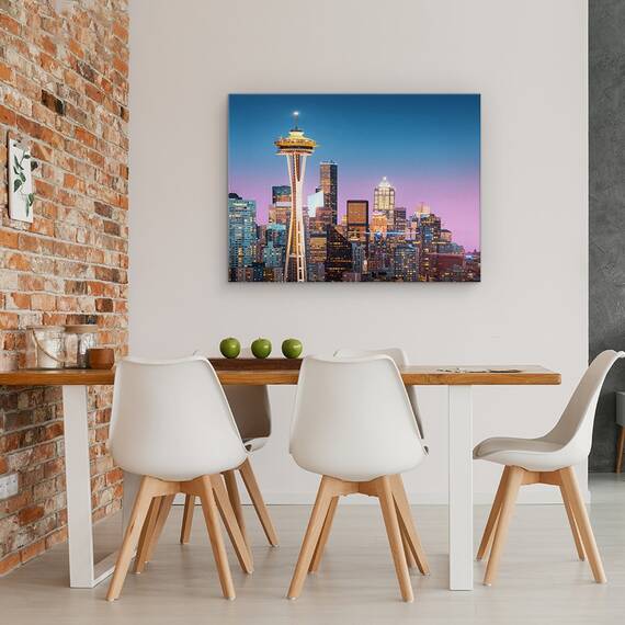 Tablou Canvas - Seattle In Roz, Marime: 60 x 80 cm - 4- Roveli