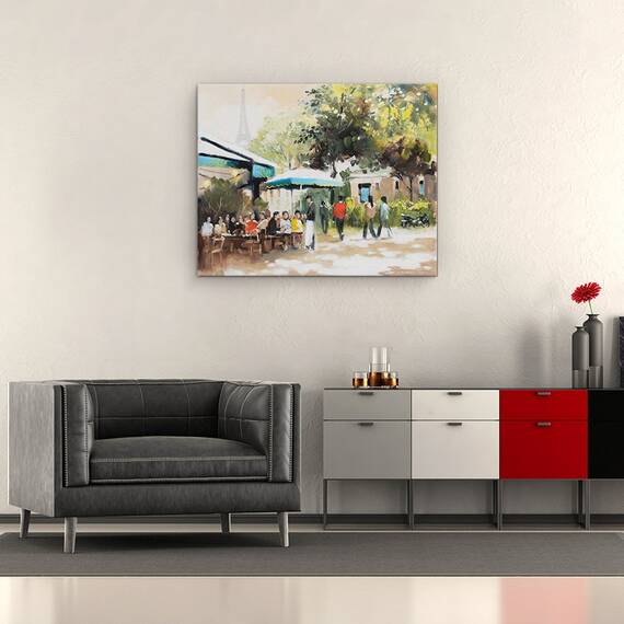 Tablou canvas - Viata De Oras, Paris, Oameni, Viata Sociala, Pictura, Marime: 40 x 50 cm - 2- Roveli