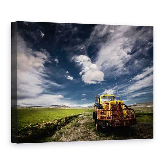 Tablou Canvas - Camion Galben, Marime: 60 x 80 cm - - Roveli