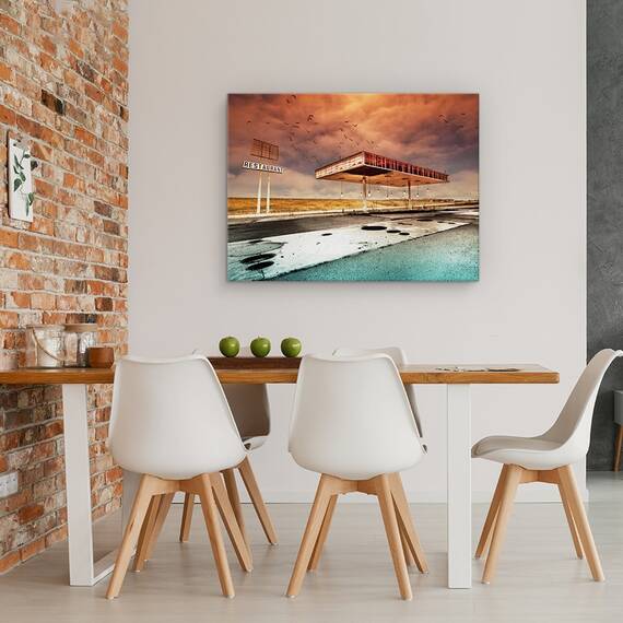 Tablou Canvas - Gaz Bar Blues, Marime: 60 x 80 cm - 4- Roveli