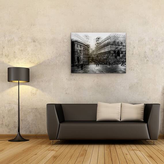 Tablou Canvas - Mergand Prin Piata, Marime: 50 x 70 cm - 2- Roveli