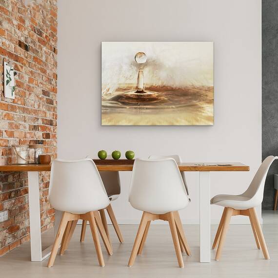 Tablou Canvas - Picaturi Si Pene De Aur, Marime: 60 x 80 cm - 2- Roveli