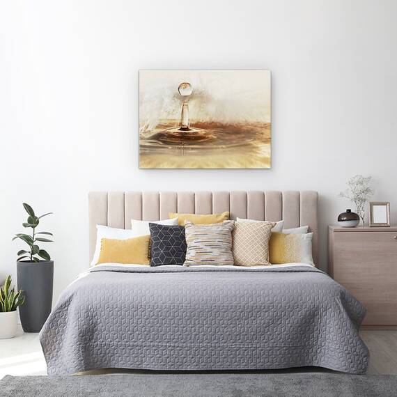 Tablou Canvas - Picaturi Si Pene De Aur, Marime: 60 x 80 cm - 4- Roveli