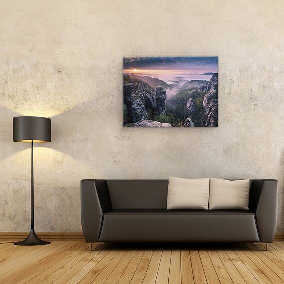 Tablou Canvas - Rasarit De Soare Pe Stanci, Marime: 60 x 80 cm - 2- Roveli