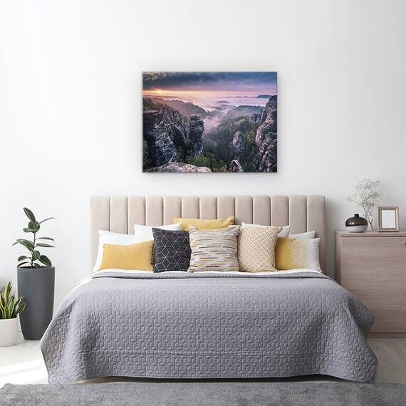 Tablou Canvas - Rasarit De Soare Pe Stanci, Marime: 60 x 80 cm - 3- Roveli