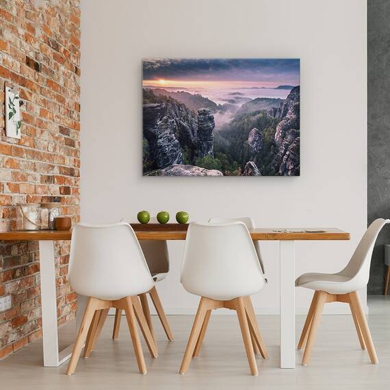 Tablou Canvas - Rasarit De Soare Pe Stanci, Marime: 60 x 80 cm - 4- Roveli