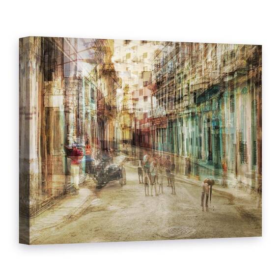 Tablou Canvas - Scena Zilnica In Centrul Havanei, Marime: 50 x 70 cm - - Roveli